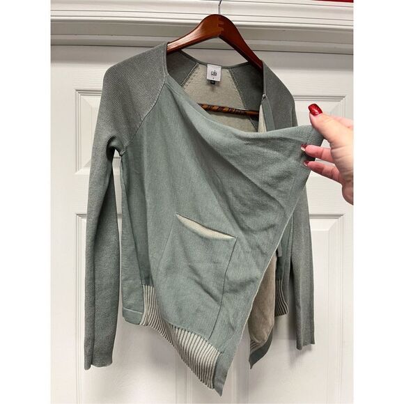 CAbi Sage Drape Picket Waterfall Open Front Cardigan Sweater sz S EUC - Picture 3 of 7